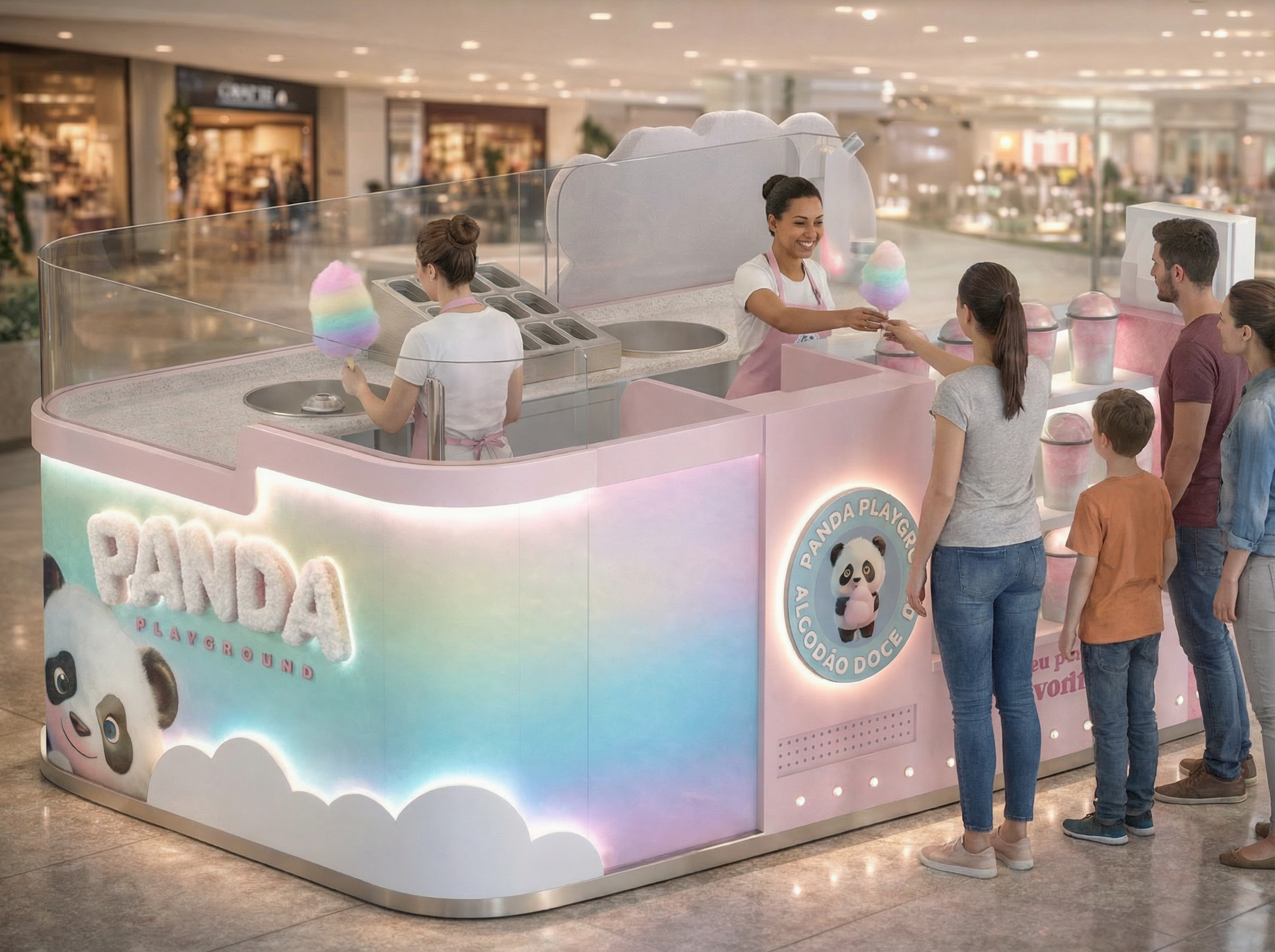 Quiosque Panda Playground em Shopping